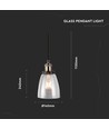 Transparente Glas-Metall Pendelleuchte - E27 Fassung, max. 60W, Glas und Metall, ohne Leuchtmittel