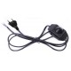 Lichtdimmer mit Kabel - 1,8m, 5-100W, 230V, Drehdimmer, Schwarz