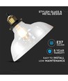 Ø24,5cm E27 Glas-Pendelleuchte - Transparent, max. 60W, 110cm Höhe, Metallsockel