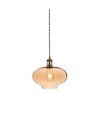 Ø26cm Glas-Pendelleuchte, E27 - Amber, 115cm Höhe, ohne Leuchtmittel