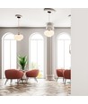 Ø26cm Glas-Pendelleuchte, E27 - Amber, 115cm Höhe, ohne Leuchtmittel