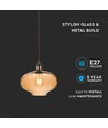 Ø26cm Glas-Pendelleuchte, E27 - Amber, 115cm Höhe, ohne Leuchtmittel