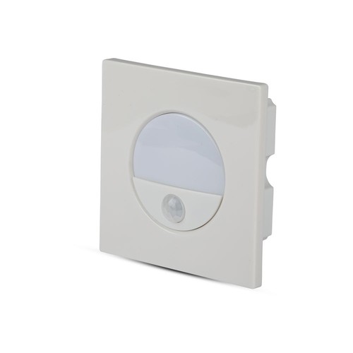 3W LED Einbaustrahler mit Sensor - 4000K, 130 Grad Sensor, Aluminium, weißer Rand