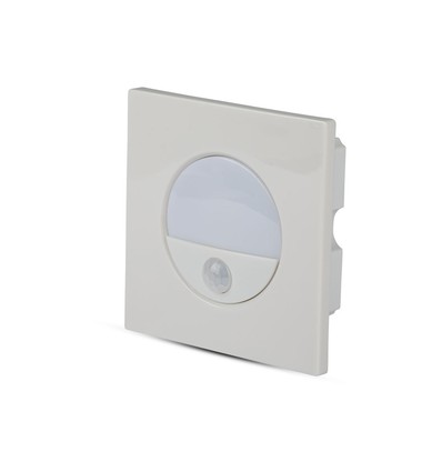 3W LED Einbaustrahler mit Sensor - 4000K, 130 Grad Sensor, Aluminium, weißer Rand