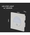 3W LED Einbaustrahler mit Sensor - 4000K, 130 Grad Sensor, Aluminium, weißer Rand