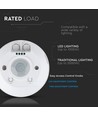 V-Tac Bewegungsmelder 360° PIR - 1000W, 6m, IP20 für Innenbereich, 230V