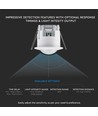 PIR Deckensensor für Einbau - 360°, max. 300W LED, weiß, IP20, Zeit und Helligkeit einstellbar