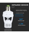 E27 Fassung mit 360° Infrarot-Bewegungsmelder - Max. 60W, Reichweite bis zu 6m, Innen/Außen