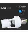 E27 Fassung mit 360° Infrarot-Bewegungsmelder - Max. 60W, Reichweite bis zu 6m, Innen/Außen