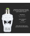 E27 Fassung mit 360° Infrarot-Bewegungsmelder - Max. 60W, Reichweite bis zu 6m, Innen/Außen