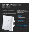 Mikrowellen-Bewegungsmelder für Wandeinbau - max. 300W LED, IP20, weiß, Zeit & Helligkeit einstellbar