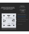 Mikrowellen-Bewegungsmelder für Wandeinbau - max. 300W LED, IP20, weiß, Zeit & Helligkeit einstellbar