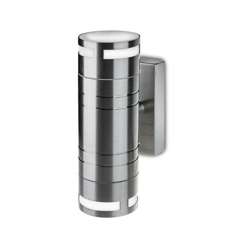 GU10 Wandleuchte mit Up/Down Licht - Edelstahl, IP44 Außen, ohne Leuchtmittel