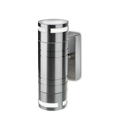 GU10 Wandleuchte mit Up/Down Licht - Edelstahl, IP44 Außen, ohne Leuchtmittel