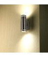 GU10 Wandleuchte mit Up/Down Licht - Edelstahl, IP44 Außen, ohne Leuchtmittel