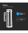 GU10 Wandleuchte mit Up/Down Licht - Edelstahl, IP44 Außen, ohne Leuchtmittel