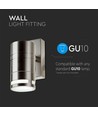 GU10 Wandleuchte aus Edelstahl - IP44 Außen, Glas, ohne Leuchtmittel