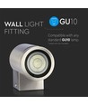 GU10 Wandleuchte mit Downlight - IP44 Außen, Edelstahl, ohne Leuchtmittel