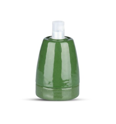 E27 Fassung aus grünem Porzellan - Max 60W, Ø4,7 x 6,4 cm, IP20 Innenbereich