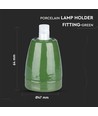 E27 Fassung aus grünem Porzellan - Max 60W, Ø4,7 x 6,4 cm, IP20 Innenbereich