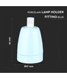 E27 Porzellanfassung - Blau, max 60W, Ø4,7 x 6,4 cm, IP20 Innenbereich