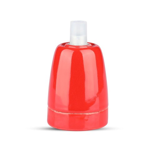 E27 Porzellanfassung, Rot - Max 60W, Ø4,7cm, für Aufhängung