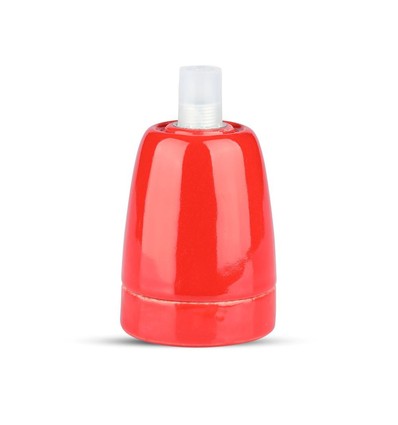 E27 Porzellanfassung, Rot - Max 60W, Ø4,7cm, für Aufhängung