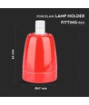 E27 Porzellanfassung, Rot - Max 60W, Ø4,7cm, für Aufhängung