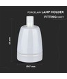 Porzellan Lampenfassung E27 - Lampe, Grau