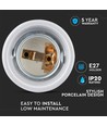 Porzellan Lampenfassung E27 - Lampe, Grau