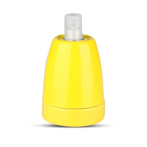 Gelbe E27 Porzellanfassung - Max 60W, Ø4,7 x 6,4 cm, IP20 Innenbereich