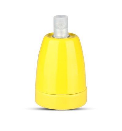 Gelbe E27 Porzellanfassung - Max 60W, Ø4,7 x 6,4 cm, IP20 Innenbereich