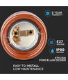 E27 Porzellanfassung, braun - Max 60W, Ø4,7 x 6,4 cm, IP20 Innenbereich