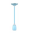 E27 Porzellan-Fassungsset, blau - Max 60W, Ø10,5cm, inkl. Kabel, Pendelaufhängung
