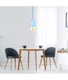 E27 Porzellan-Fassungsset, blau - Max 60W, Ø10,5cm, inkl. Kabel, Pendelaufhängung