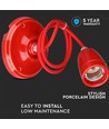 Hochfrequenz Porzellanlampe E27 Fassung - rot