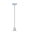 E27 Porzellanfassung mit Kabel - Grau, Pendelaufhängung, max 60W