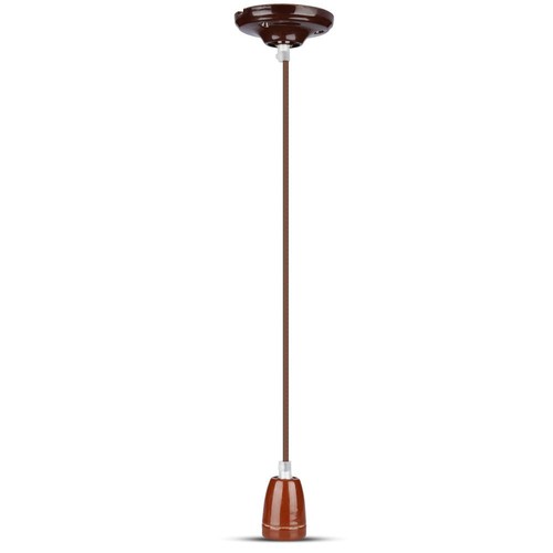 E27 Porzellan-Pendelaufhängung, braun - Max 60W, Ø4,7cm, 68cm Kabel, ohne Leuchtmittel