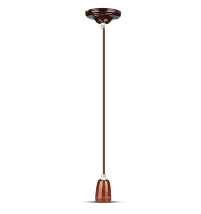 E27 Porzellan-Pendelaufhängung, braun - Max 60W, Ø4,7cm, 68cm Kabel, ohne Leuchtmittel