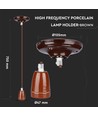 E27 Porzellan-Pendelaufhängung, braun - Max 60W, Ø4,7cm, 68cm Kabel, ohne Leuchtmittel