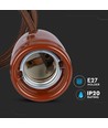E27 Porzellan-Pendelaufhängung, braun - Max 60W, Ø4,7cm, 68cm Kabel, ohne Leuchtmittel