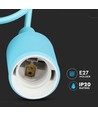 E27 Pendelaufhängung aus hellblauem Silikon - 1m Kabel, ohne Leuchtmittel