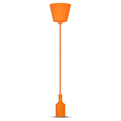 E27 Pendelaufhängung aus orangefarbenem Silikon, 60W - 100cm, IP20, ohne Leuchtmittel