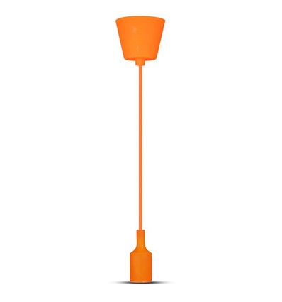 E27 Pendelaufhängung aus orangefarbenem Silikon, 60W - 100cm, IP20, ohne Leuchtmittel