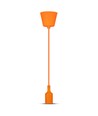E27 Pendelaufhängung aus orangefarbenem Silikon, 60W - 100cm, IP20, ohne Leuchtmittel