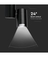 30W 3-Phasen Schienenspot, RA95 - Schwarz, 6400K, 24 Grad, 5 Jahre Garantie