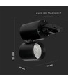 15W LED Schienenspot, RA95 - 24 Grad, Schwarz, 5 Jahre Garantie
