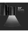 15W LED Schienenspot, RA95 - 24 Grad, Schwarz, 5 Jahre Garantie