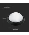 12W LED Deckenleuchte - IP54, Ø22cm, schwarzer Rand, 3000K, inkl. Leuchtmittel
