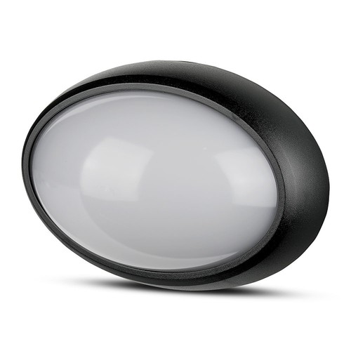 12W ovale LED Decken-/Wandleuchte - IP54, schwarz, 3000K, 24,2 x 16,5 cm